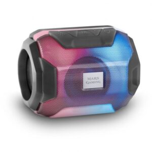 Producto: Altavoz Bluetooth Mars Gaming MSECO Características Generales: • Modelo: MSECO • Tipo: Altavoz Bluetooth portátil • Marca: Mars Gaming Conectividad: • Bluetooth: 5.0, para una conexión rápida y estable con dispositivos compatibles. • Alcance inalámbrico: Hasta 10 metros. • Entrada auxiliar: Entrada de audio de 3.5 mm para conexión directa a dispositivos sin Bluetooth. • Puerto USB: Para reproducir música directamente desde una unidad USB. Calidad de Sonido: • Potencia de salida: 10W, ofreciendo un sonido claro y potente. • Sistema de sonido: Estéreo, con graves mejorados. • Tecnología de sonido: Integración de tecnología de cancelación de ruido y ecualización para una mejor calidad de audio. Batería: • Capacidad: Batería recargable de alta capacidad. • Autonomía: Hasta 8 horas de reproducción continua con una sola carga. • Tiempo de carga: Aproximadamente 3 horas mediante cable USB incluido. Diseño: • Dimensiones: Compacto y portátil, ideal para llevar a cualquier lugar. • Material: Construcción robusta con materiales de alta calidad. • Colores disponibles: Generalmente en negro, pero pueden existir otras variantes. • Controles: Botones integrados para control de volumen, reproducción y gestión de llamadas. Funciones Adicionales: • Micrófono integrado: Permite responder llamadas telefónicas directamente desde el altavoz. • Modo manos libres: Ideal para llamadas telefónicas y conferencias. • Resistencia al agua: Diseño resistente a salpicaduras (generalmente clasificado como IPX4 o similar). Ideal para: • Usuarios que buscan un altavoz portátil y potente para uso diario. • Actividades al aire libre como picnics, fiestas y reuniones. • Oficinas y hogares para mejorar la experiencia de escucha de música y llamadas.